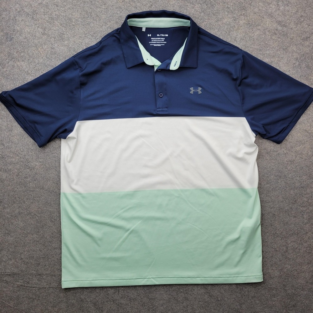 Under Armour Polo Shirt Mens XL Colorblock The Playoff Golf Performance Top